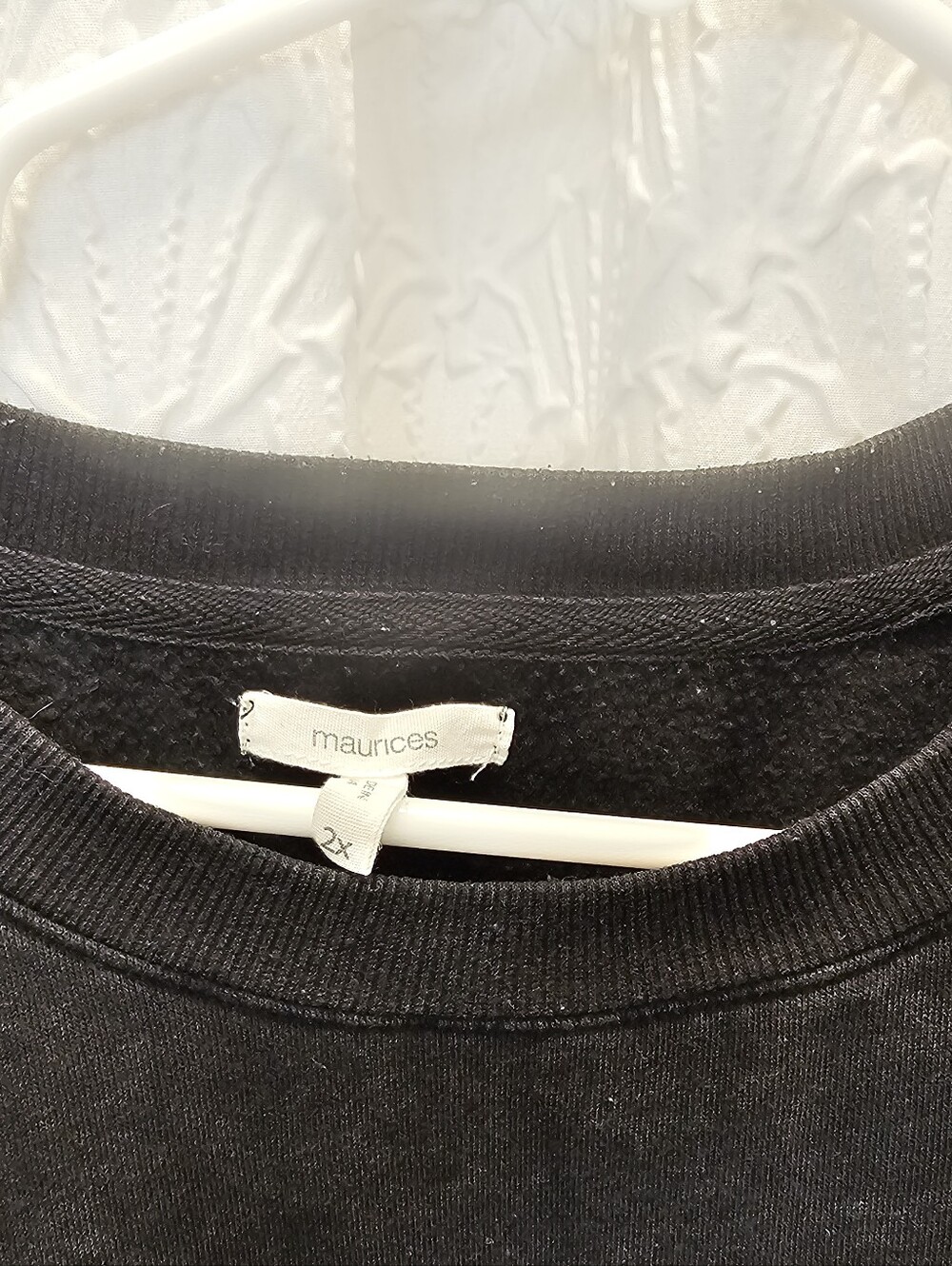 Maurices Washed Black Rose Appliqué Crewneck Sweater - Picture 3 of 3